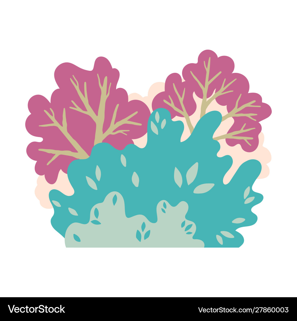 Pattern green bushes and trees with branches Pattern green bushes and trees with branches vector image