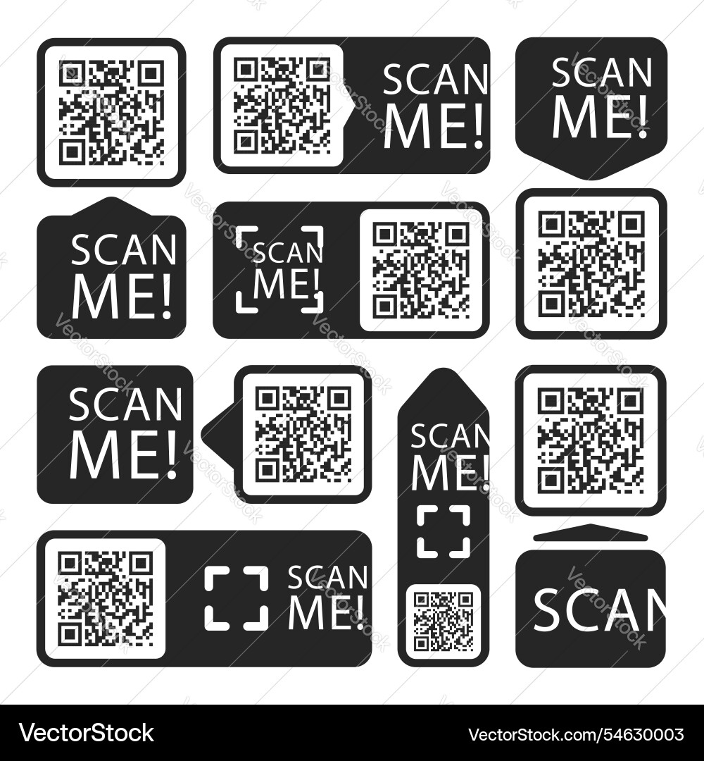 Qr code ready to use isolated on white background vector image