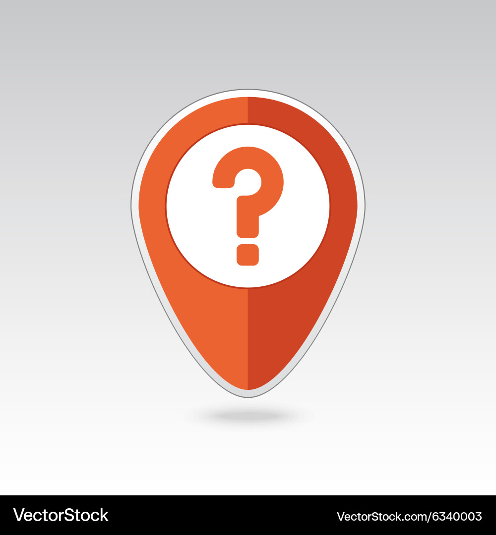 Question mark pin map icon pointer markers vector image