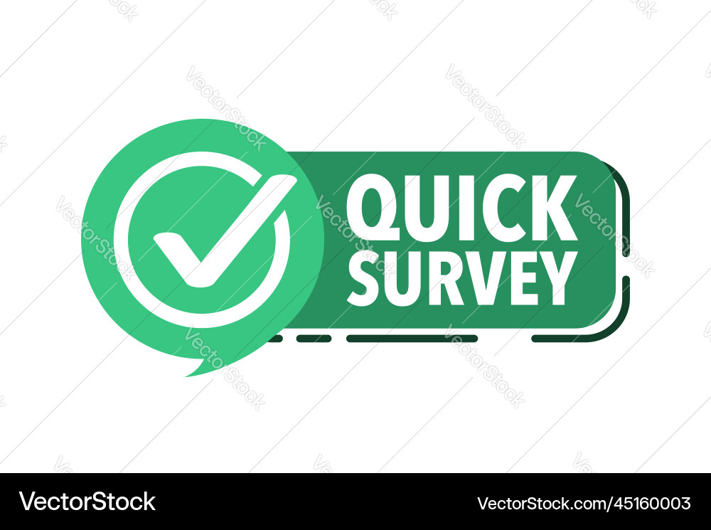 Quick survey badge icon check list and stopwatch Vector Image