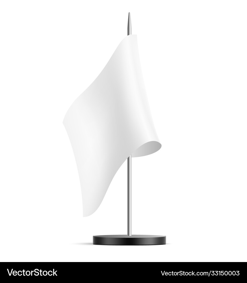 Realistic table flag blank mock up Royalty Free Vector Image