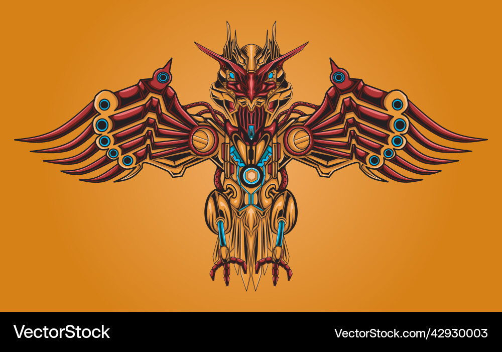 Robotic Bird - Futuristic Tech Vector Image