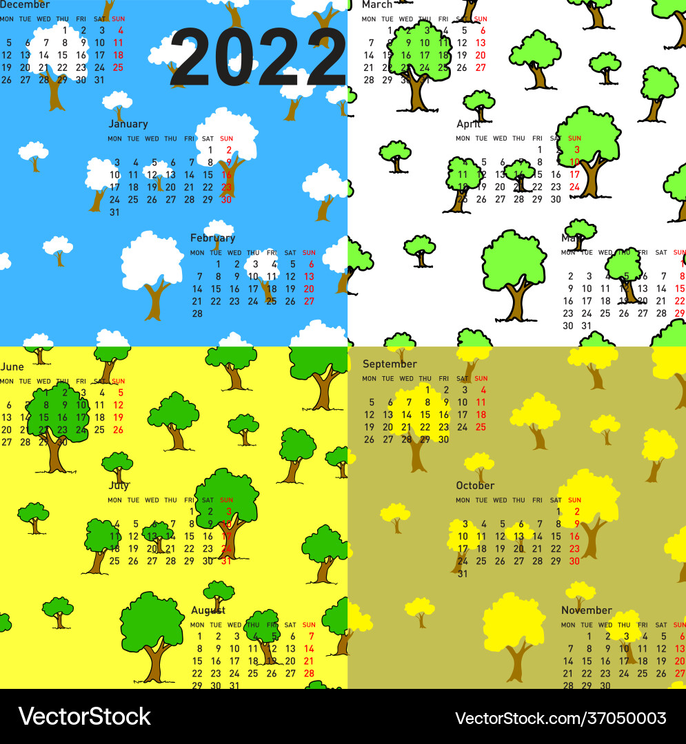 Seamless wallpaper 2022 calendar days year Seamless wallpaper 2022 calendar days year vector image