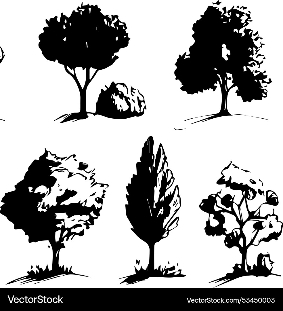 Set trees Vector Image