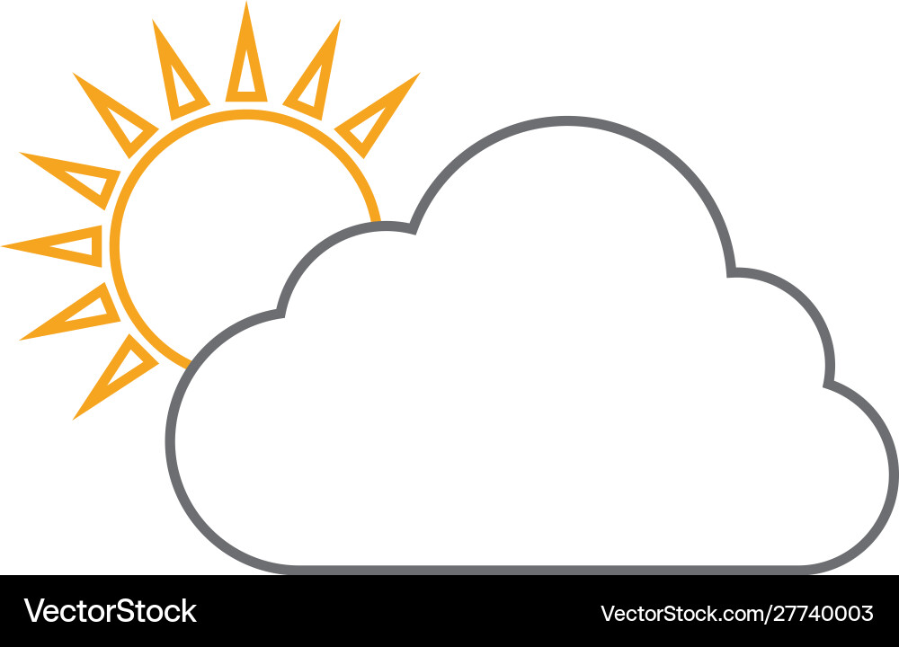 Sun cloud icon design template isolated Sun cloud icon design template isolated Vector Image
