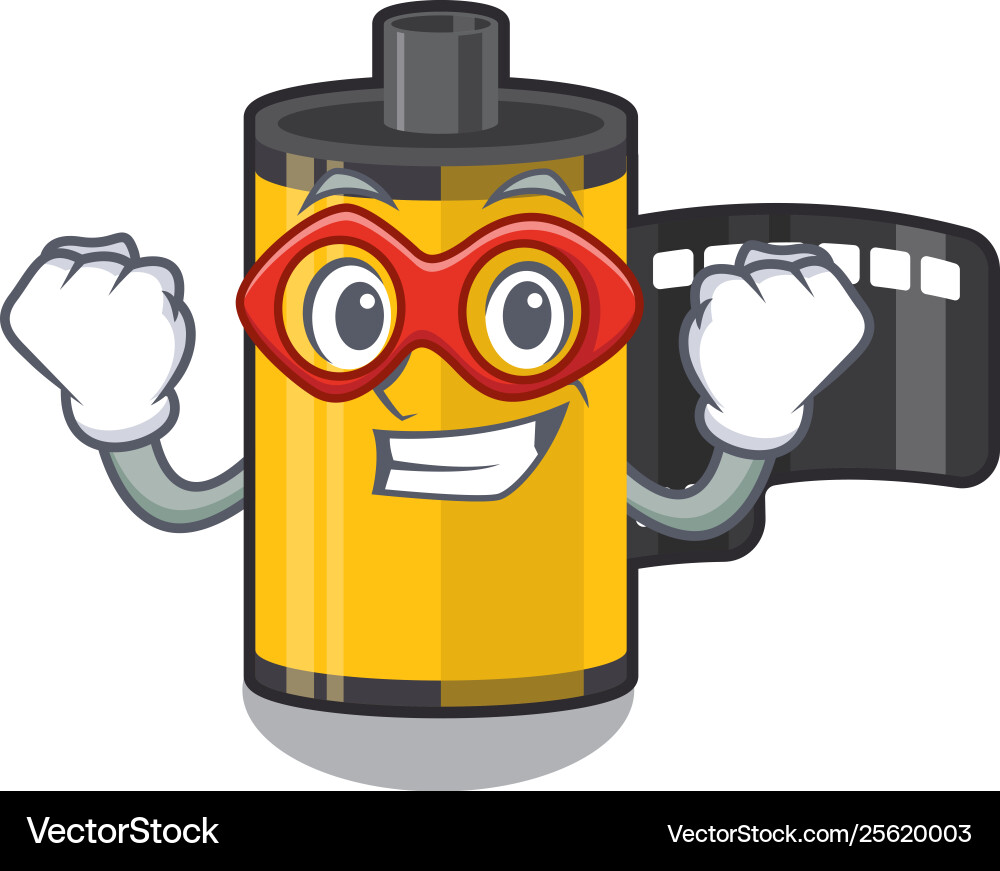 Super hero camera roll isolated with character vector image