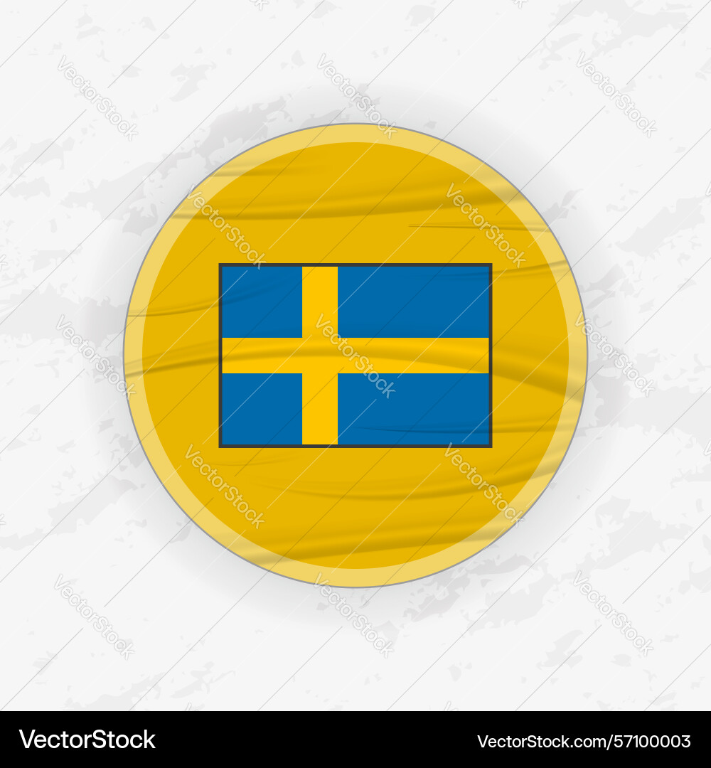 Swedish flag in a circular emblem design abstract Swedish flag in a circular emblem design abstract Vector Image