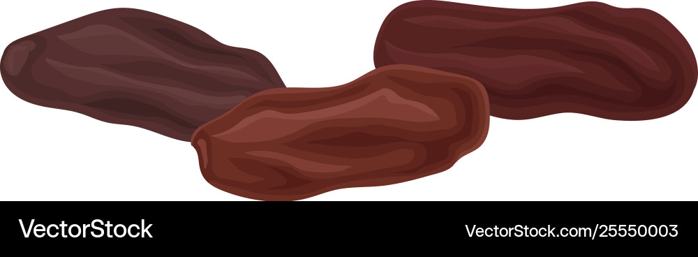 Three dried dates on a white background realistic Three dried dates on a white background realistic Vector Image