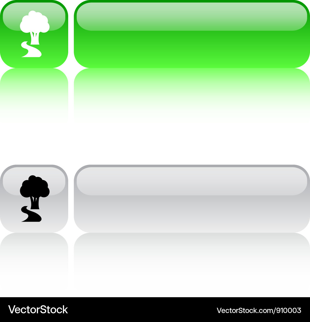 Tree square button Vector Image