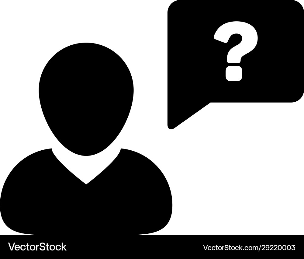 User icon with question mark speech bubble symbol Vector Image