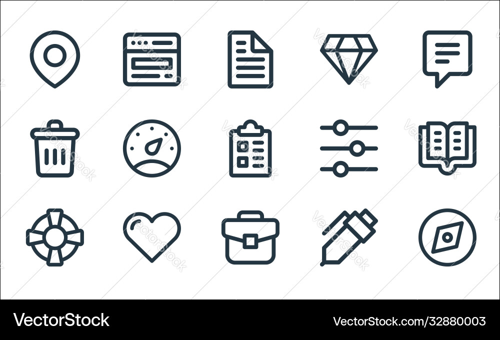 User interface line icons linear set quality Vector Image