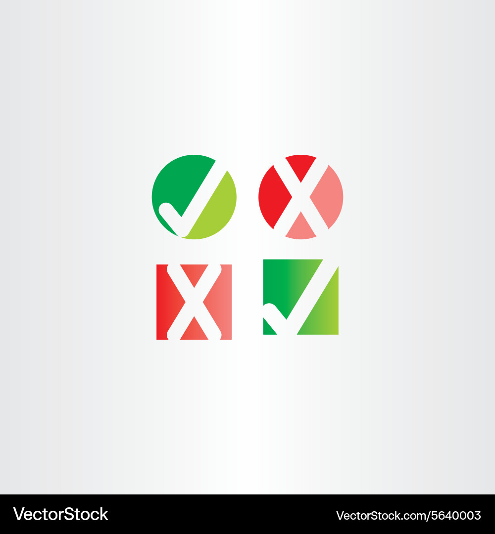 Yes and no check mark set vector image