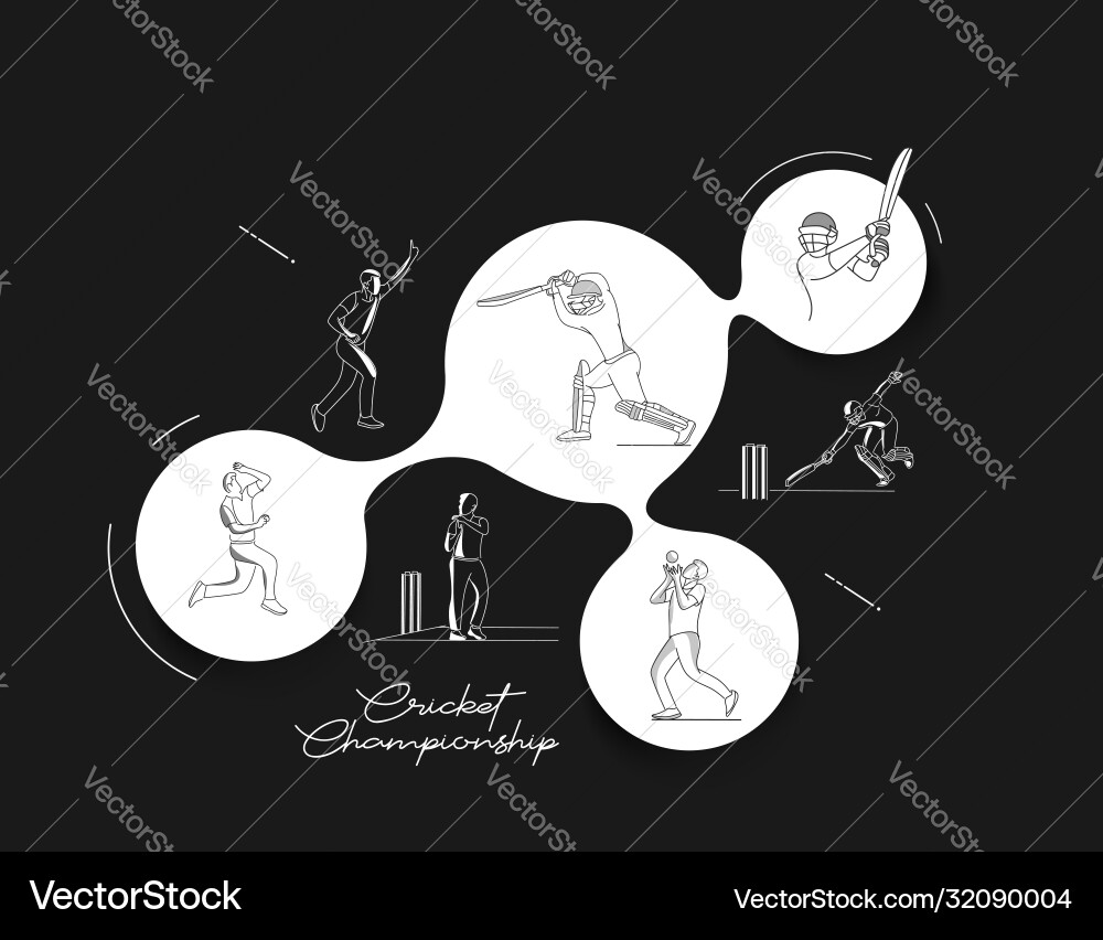 Abstract colorful pattern with batsman and bowler Vector Image