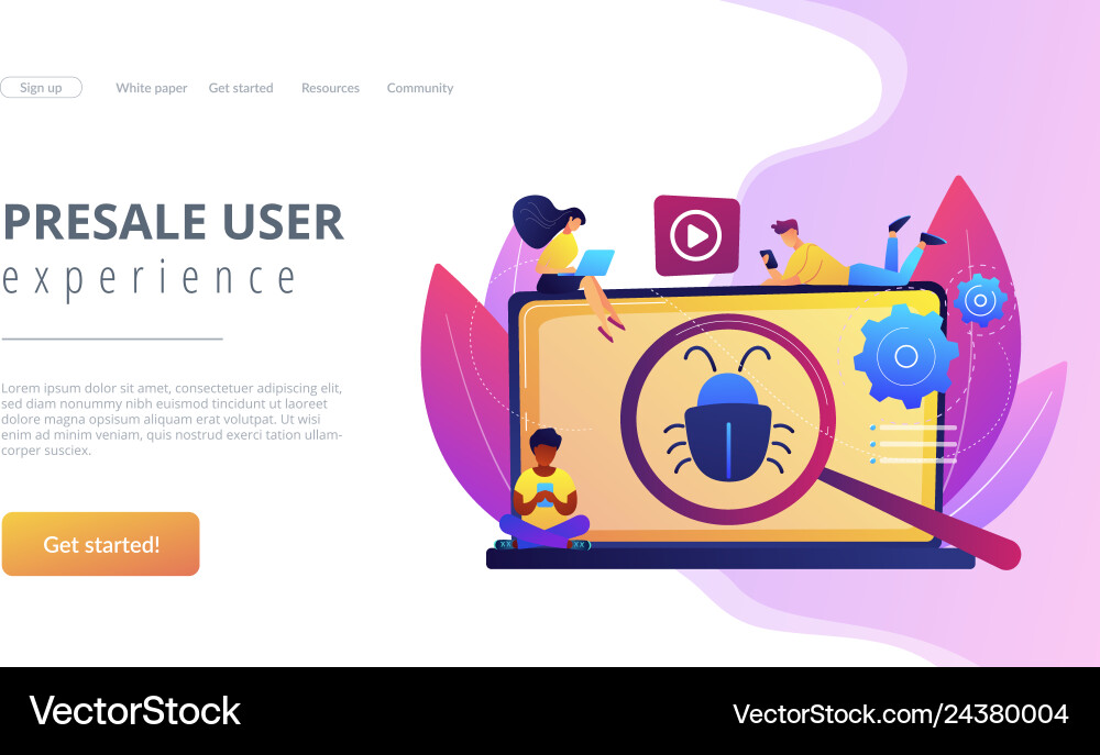Beta testing concept landing page Beta testing concept landing page vector image