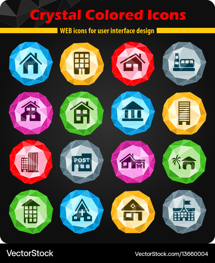 Building icon set Vector Image