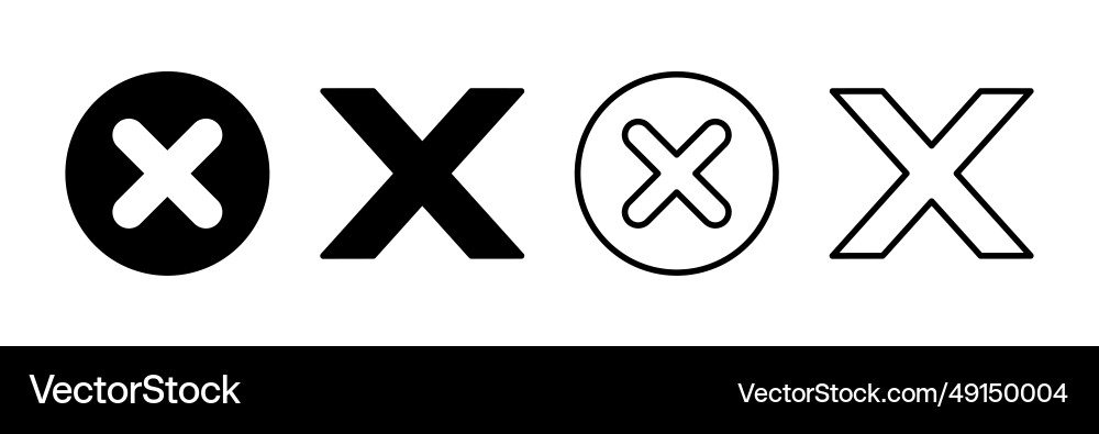 Close icon delete remove cancel exit symbol Close icon delete remove cancel exit symbol vector image