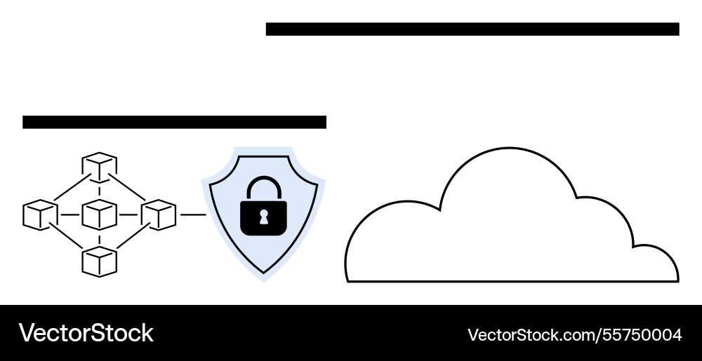 Cloud security and blockchain connectivity Cloud security and blockchain connectivity vector image