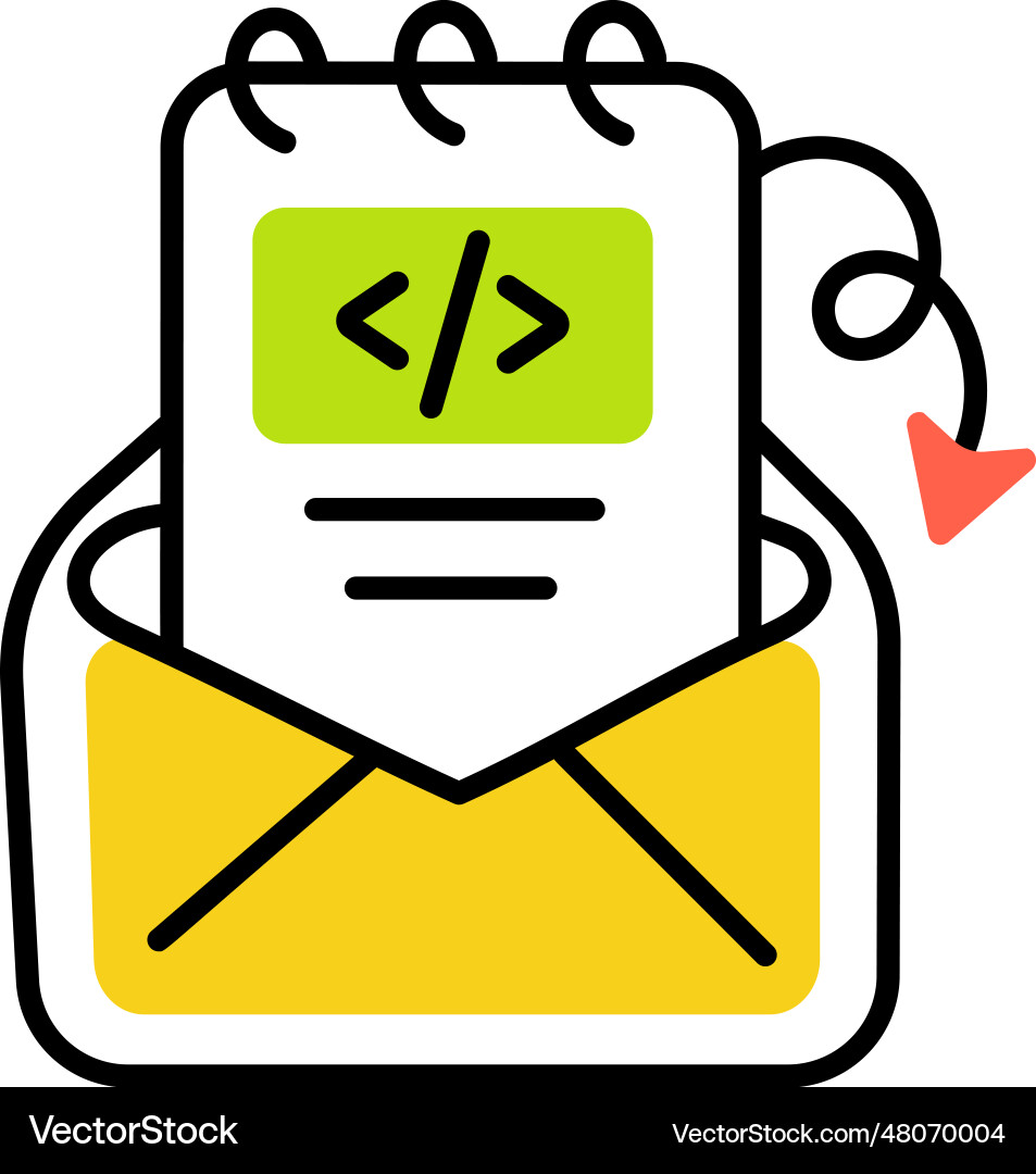 Coding mail Vector Image