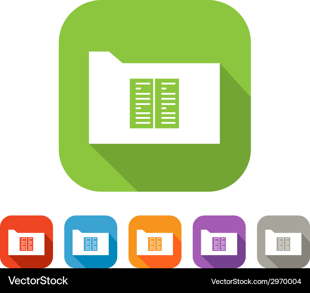 Color set of flat folder with document or book vector image