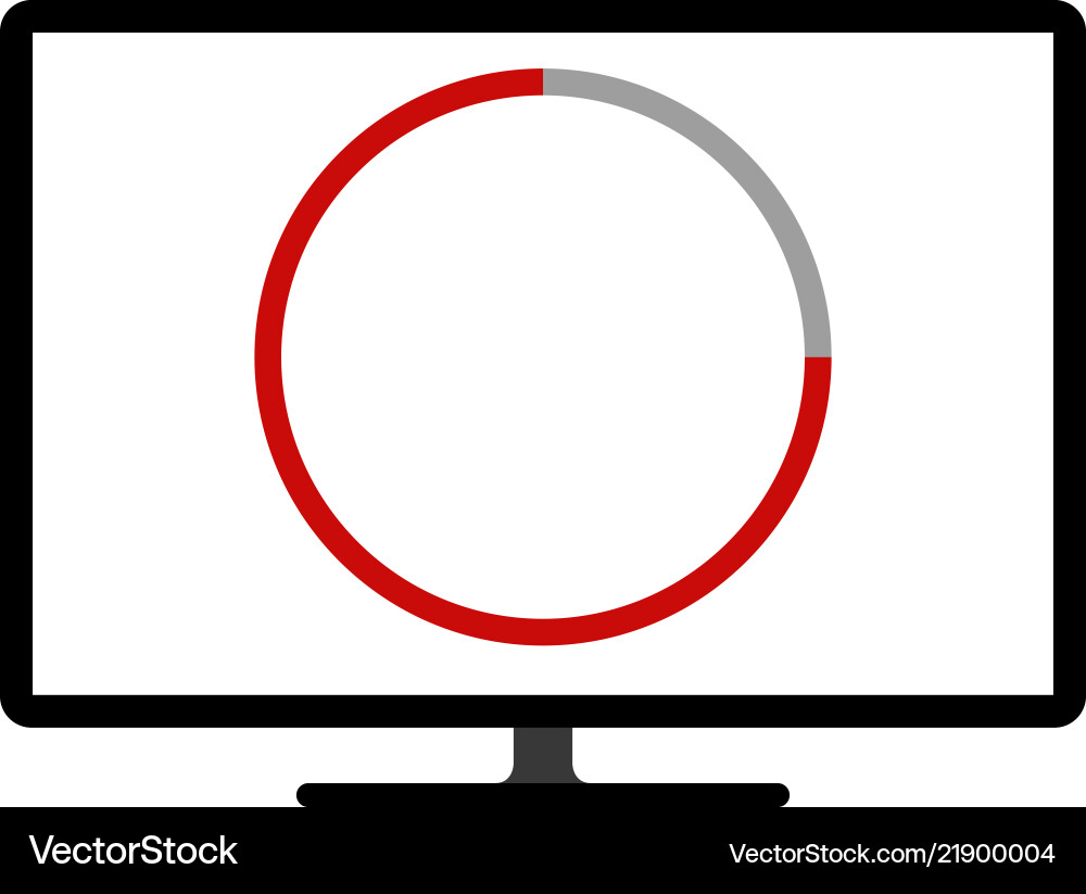 Colored pie chart graph on a computer screen Colored pie chart graph on a computer screen vector image