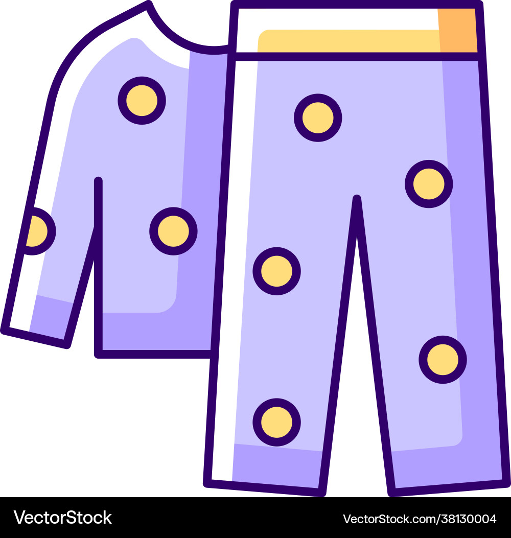 Fleece pyjamas purple rgb color icon Fleece pyjamas purple rgb color icon vector image