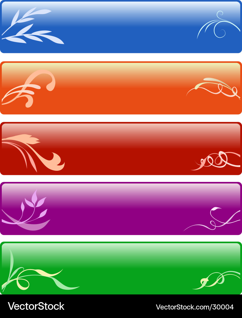 Floral Buttons - Elegant Scrollwork Vector Image