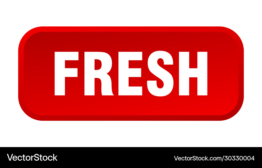 Fresh button square 3d push vector image