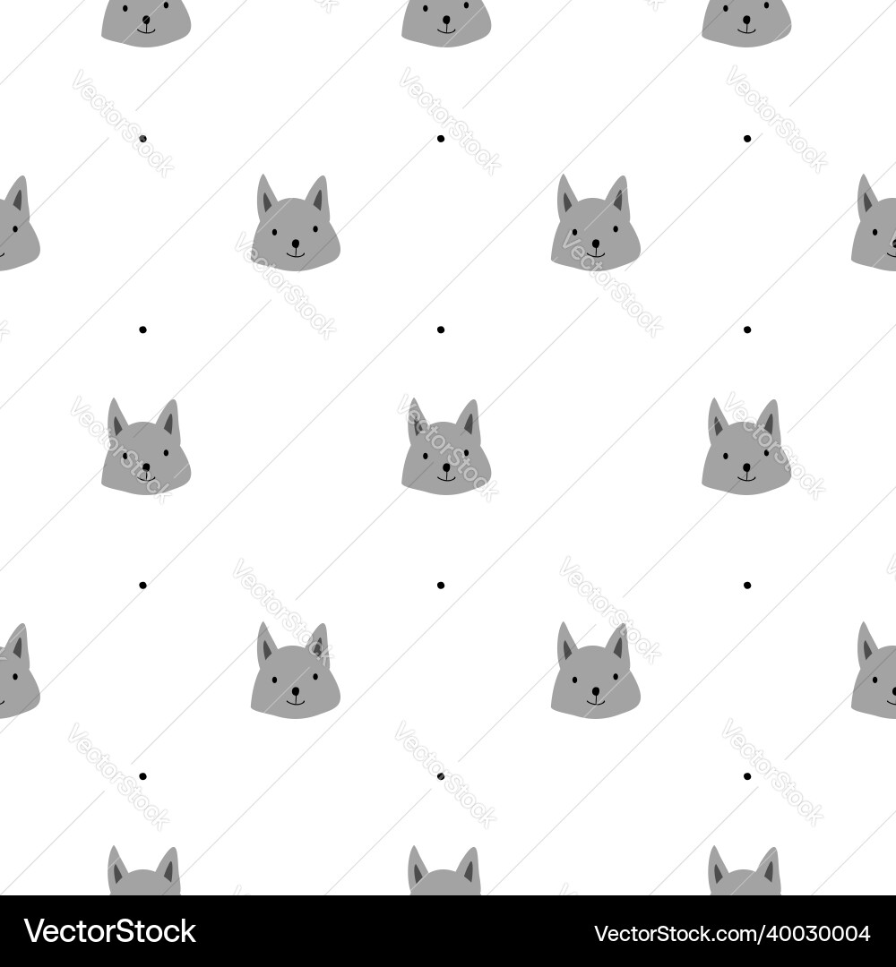 Funny cats abstract seamless pattern background vector image