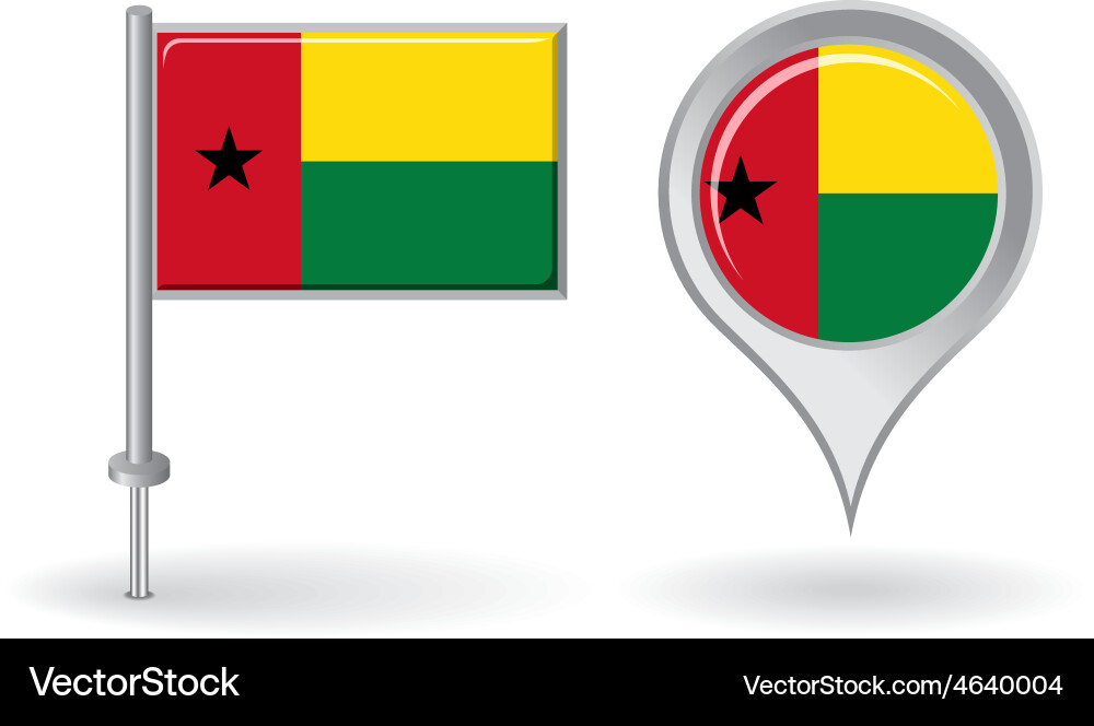 Guinea-Bissau Map Pointer Flag Icon vector image