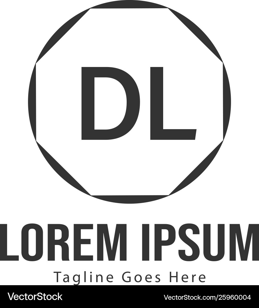 Initial dl logo template with modern frame Initial dl logo template with modern frame Vector Image