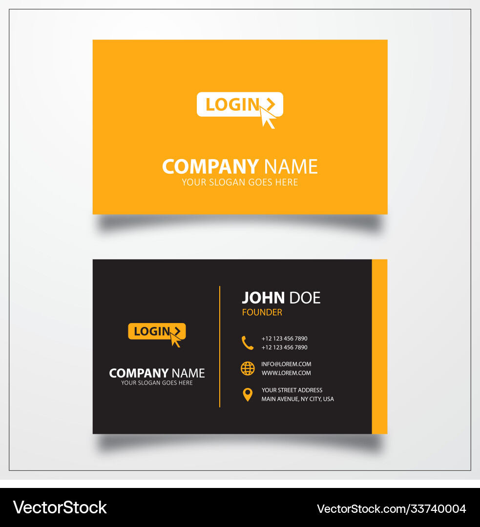 Login with mouse icon business card template Vector Image