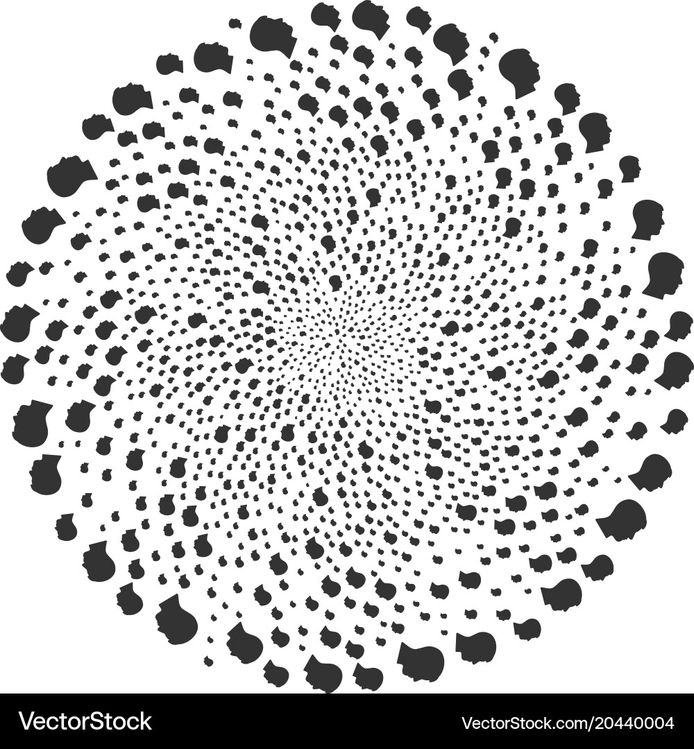 Man head profile centrifugal exploding globula vector image