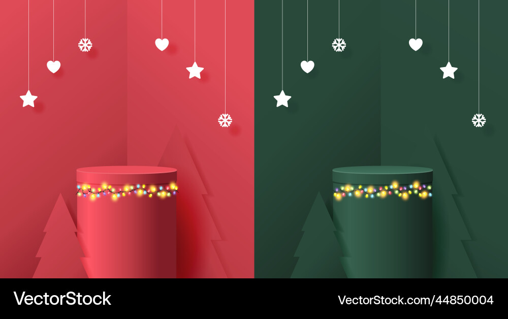 Merry christmas podium exhibit displays award Merry christmas podium exhibit displays award vector image