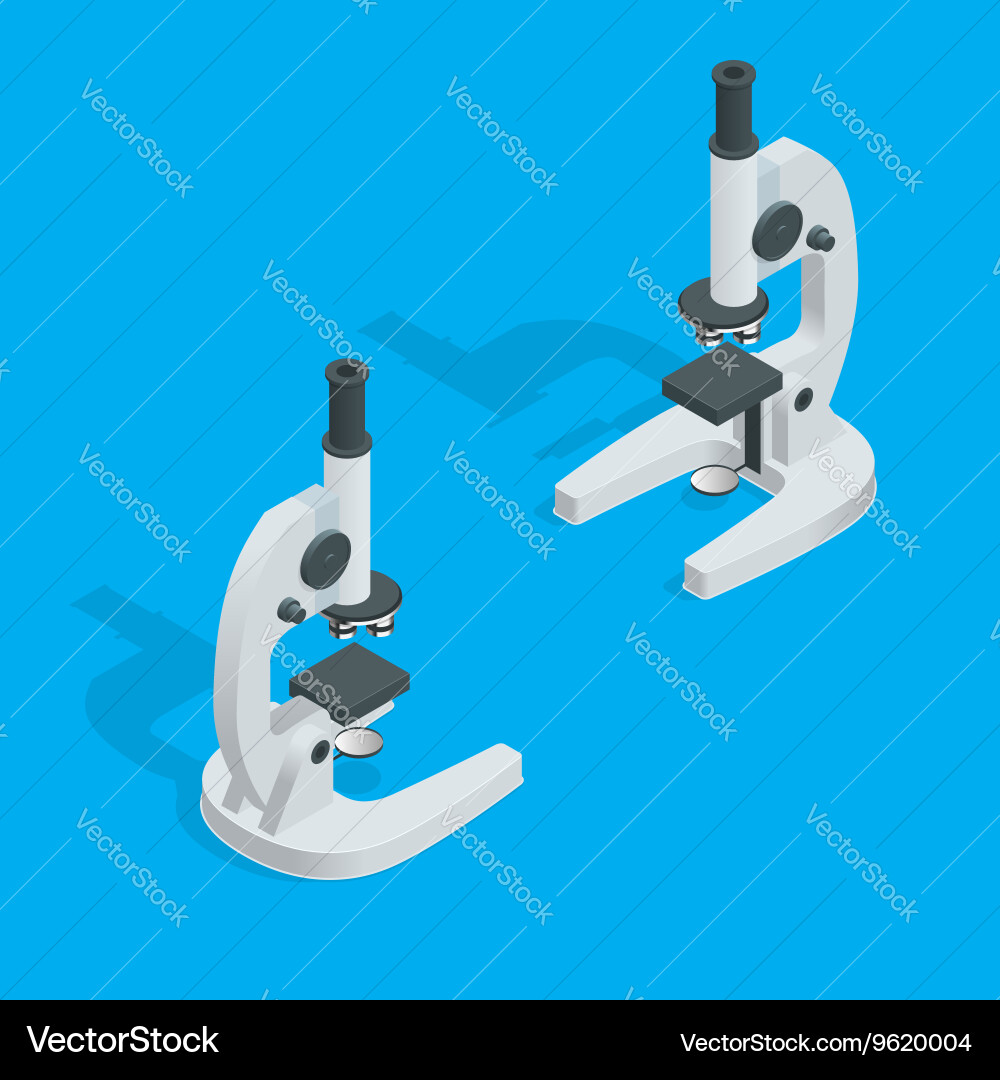 Microscope isolated on white science laboratory vector image