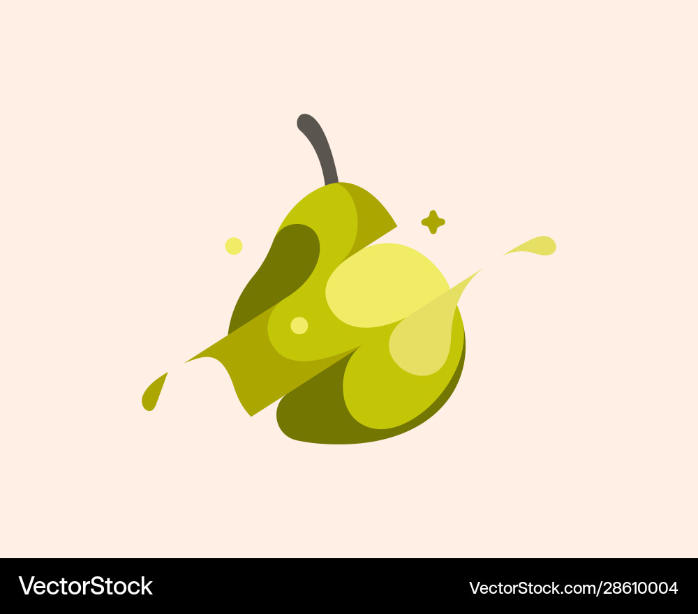 Pear colorful modern minimal style Vector Image