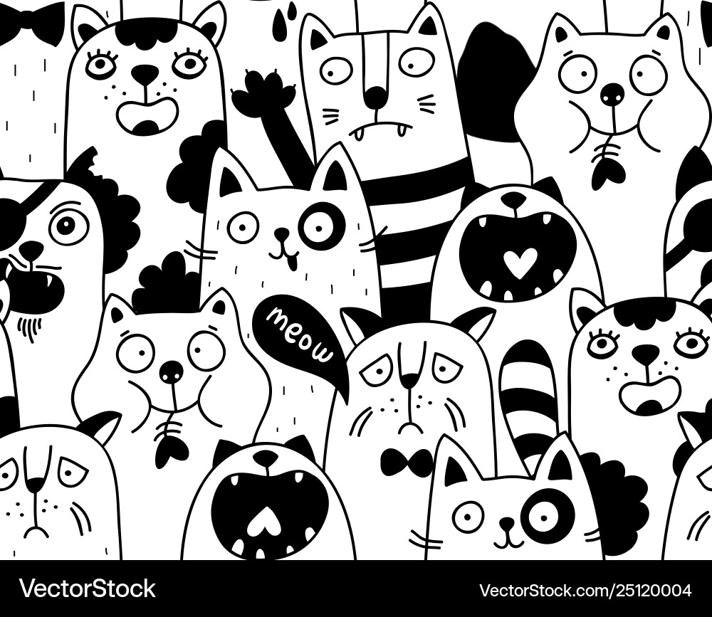 Seamless pattern with crowd nlack and white Seamless pattern with crowd nlack and white Vector Image