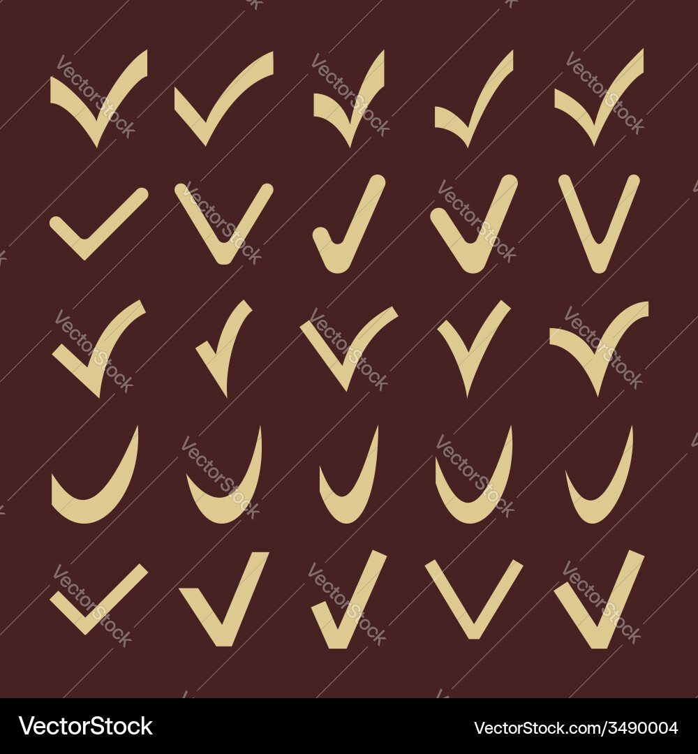 Set of fine different check marks vector image