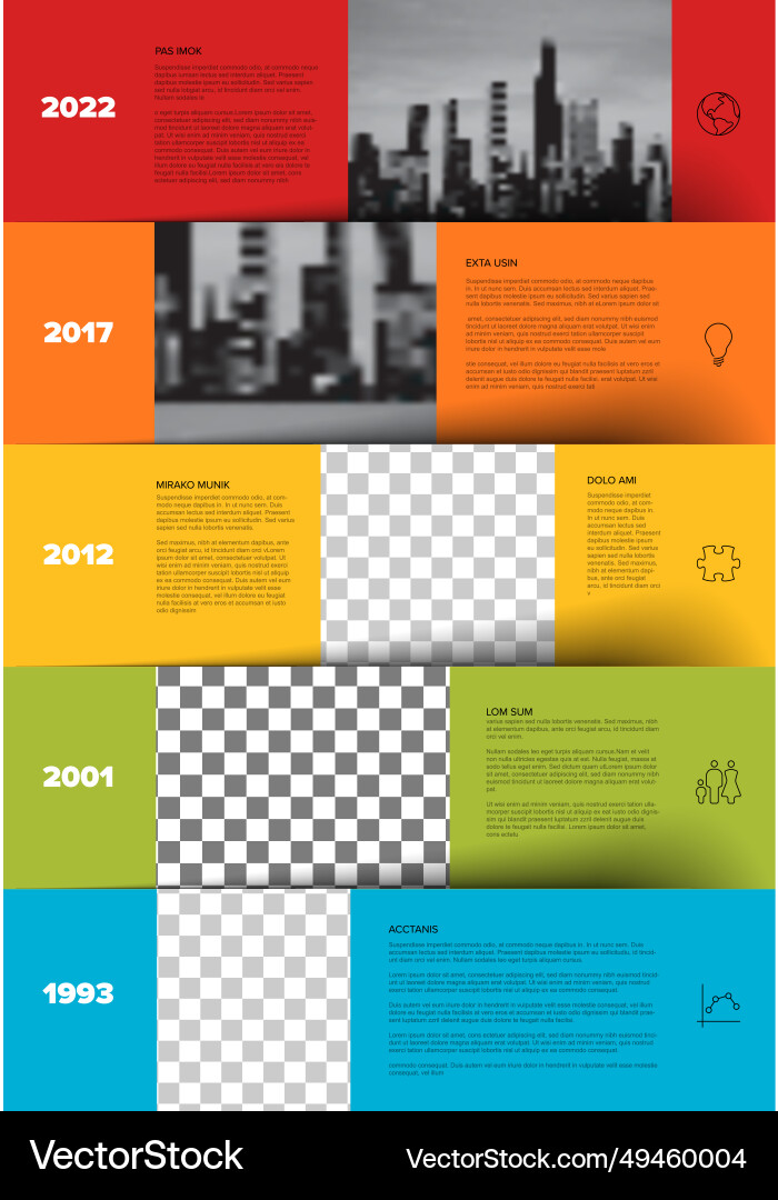 Simple minimalistic color stripe steps with photo Simple minimalistic color stripe steps with photo vector image