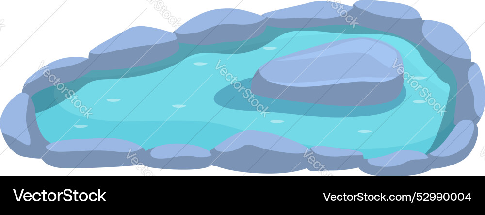 Small pond with rocks surrounding it creating calm Small pond with rocks surrounding it creating calm vector image