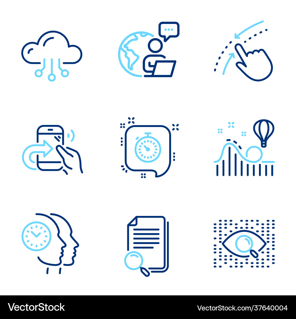 Technology icons set included icon as timer Technology icons set included icon as timer vector image