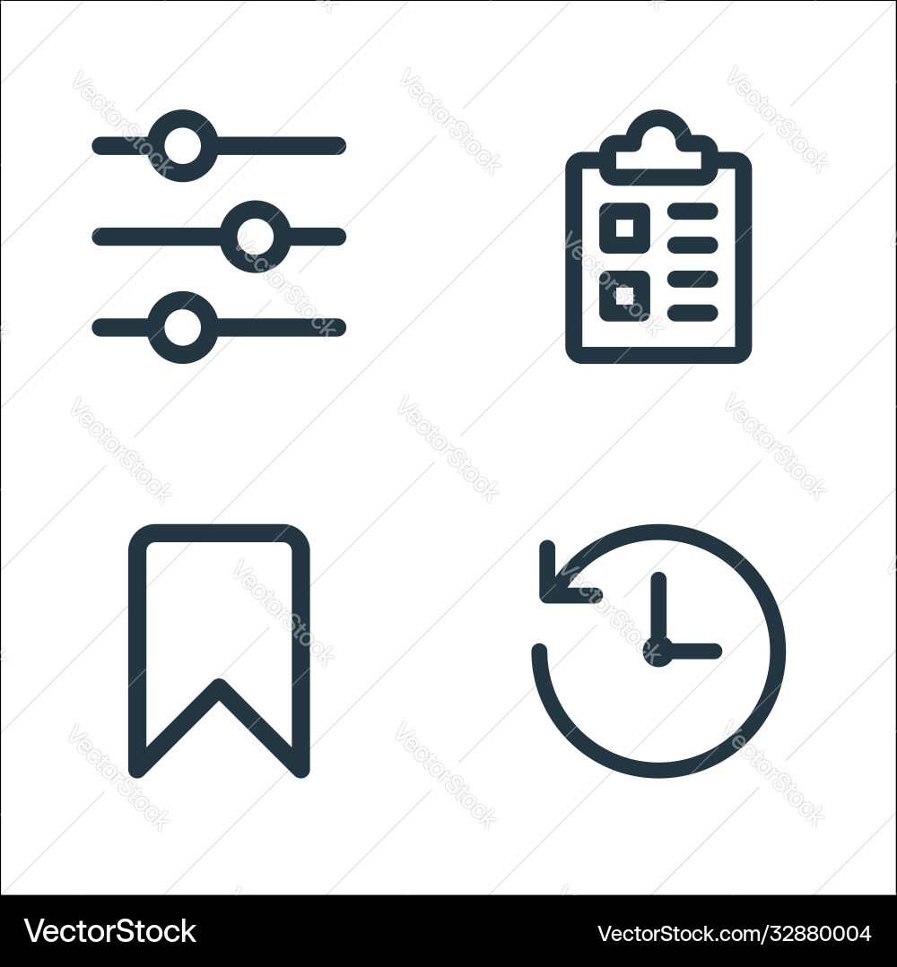 User interface line icons linear set quality User interface line icons linear set quality vector image