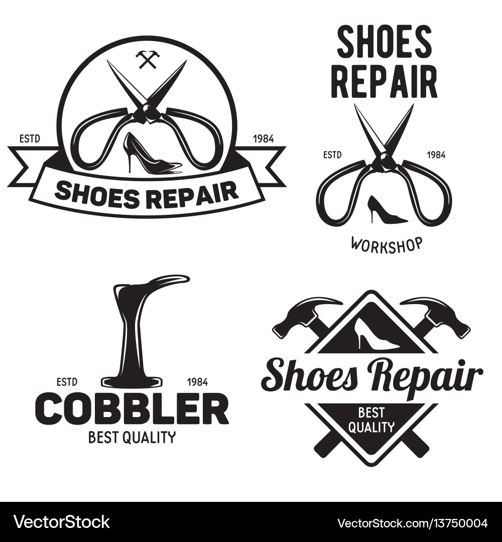 Vintage Shoemaker Badges & Emblems Vector Image