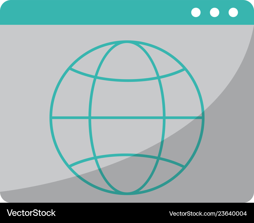 Website with global sphere symbol vector image