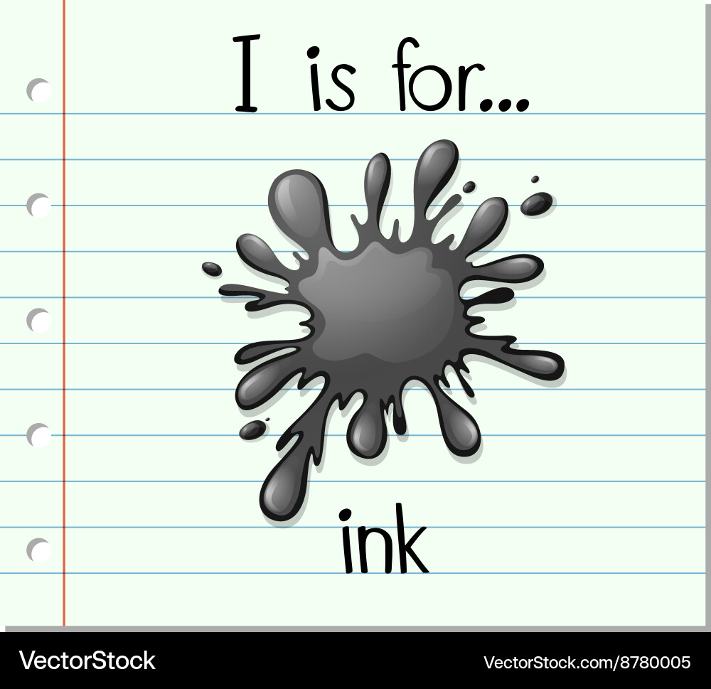 Alphabet i is for ink Vector Image