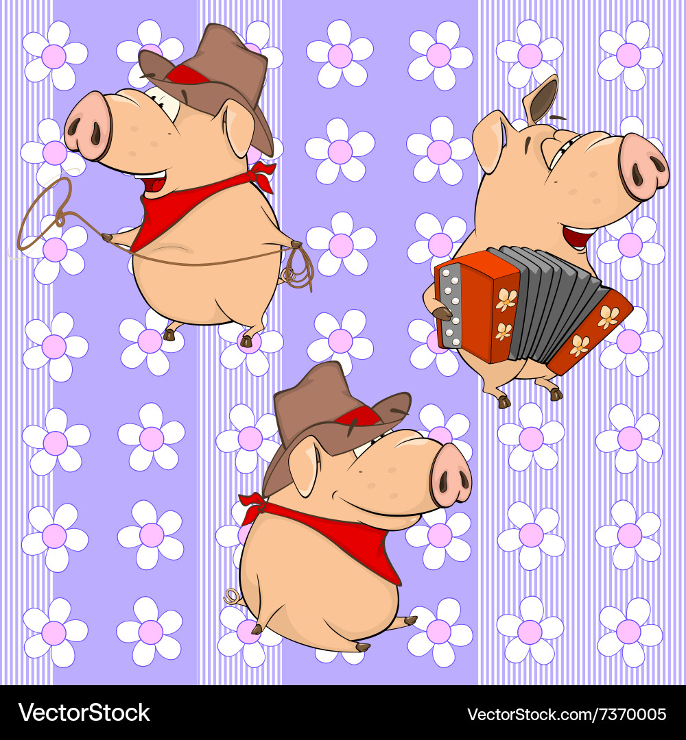 Background with pigs seamless pattern vector image