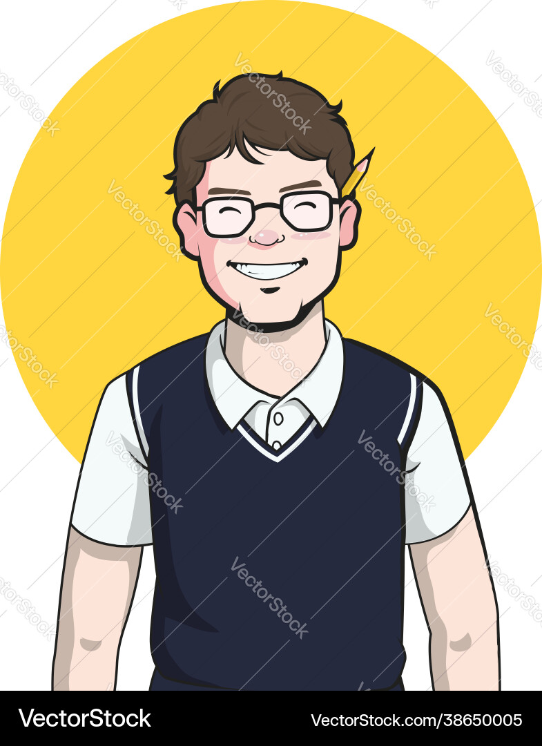 Cartoon Script Writer - Nerd Blogger vector image