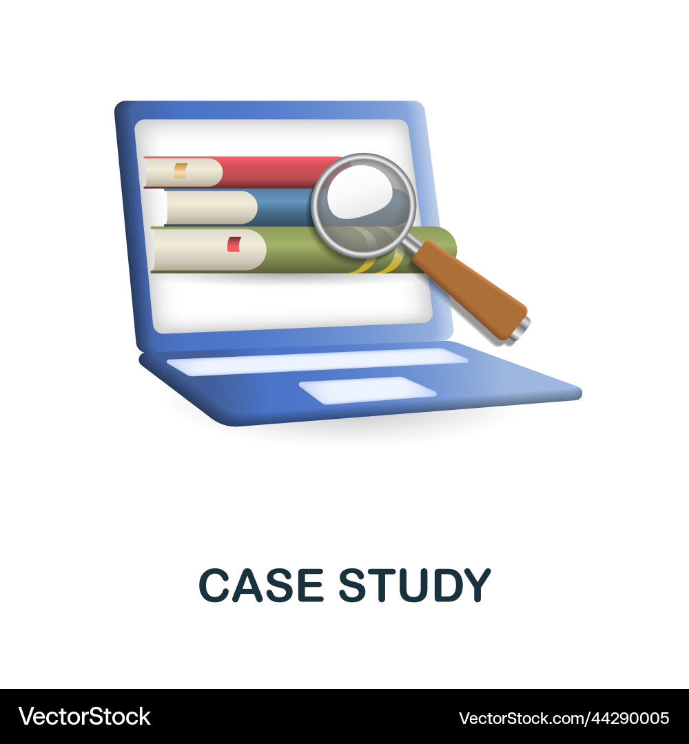 Case study icon 3d from web development Case study icon 3d from web development Vector Image
