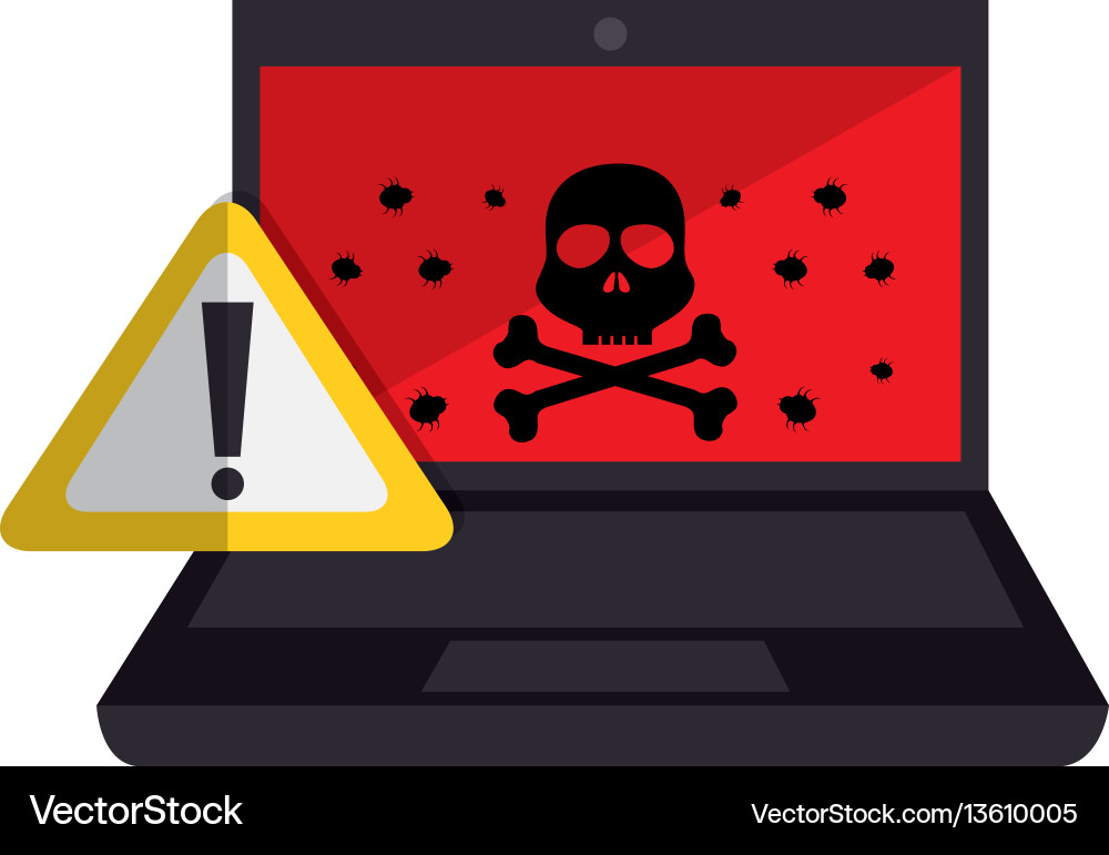 Computer with computing alert Computer with computing alert vector image