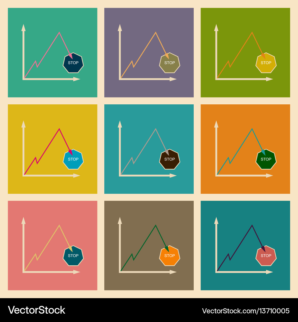 Concept of stylish flat design icons graph vector image