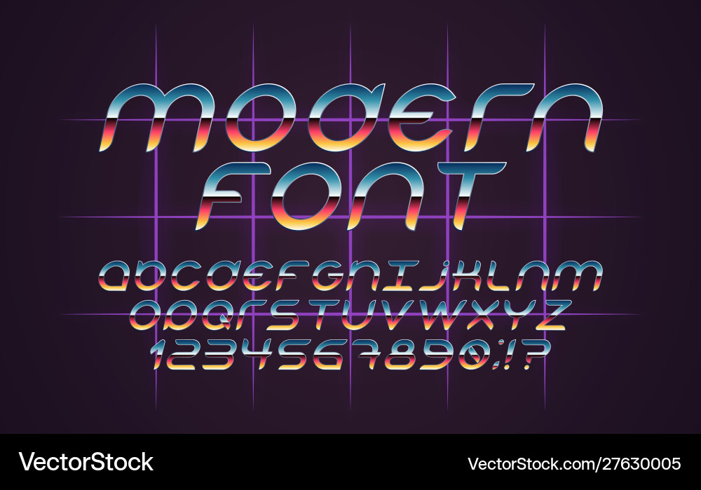 Font 80s Font 80s vector image